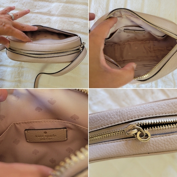 KATE SPADE // ltd ed kourtney camera crossbody bag warm beige pebbled leather - Picture 15 of 16